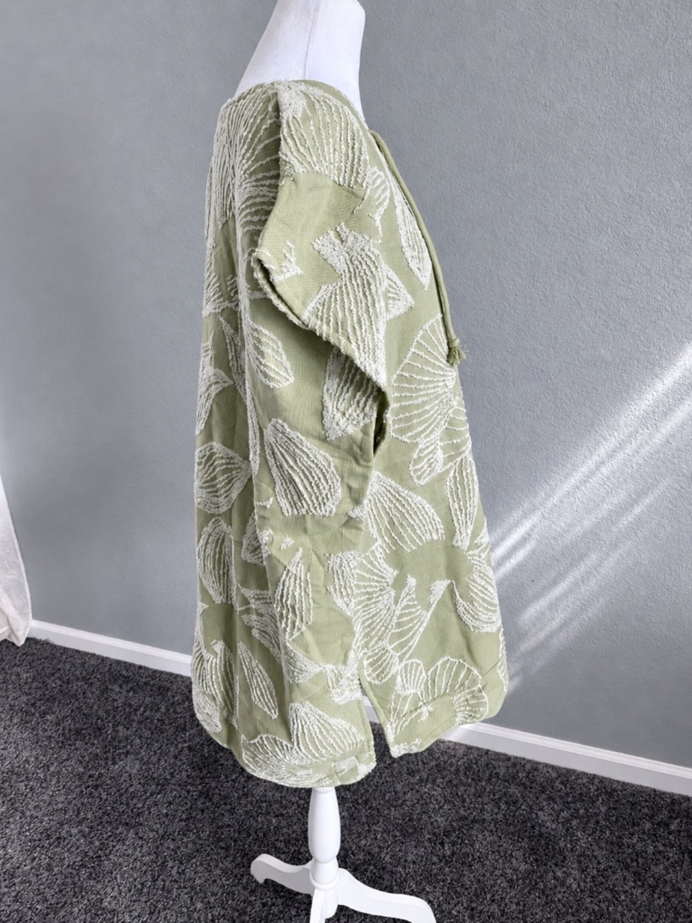 Sand Cloud Sage Green 100% Organic Cotton Lace Up Beach Swim Cover Up OS Poncho - Picture 5 of 10